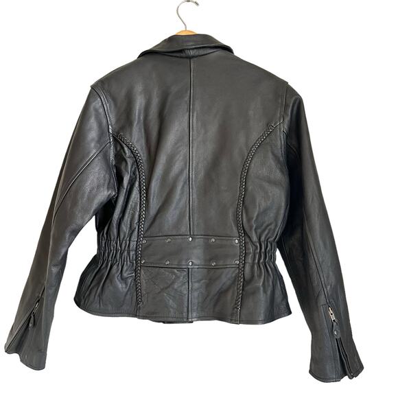 Bikers Dream Apparel Women L Black Leather Motorcycle Jacket Thinsulate Quilted - Picture 3 of 10